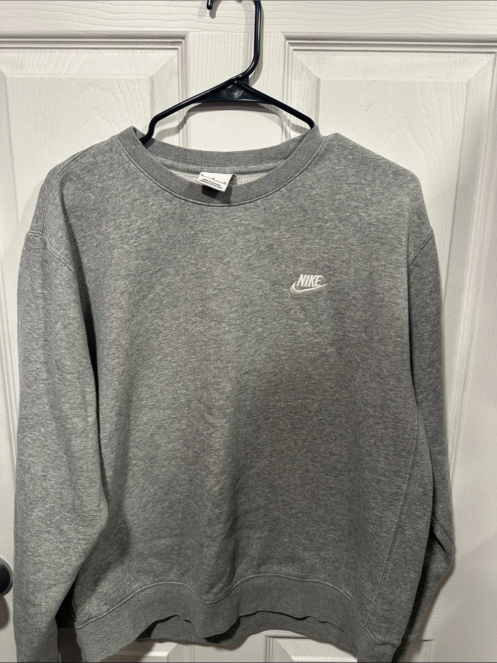 Nike Heather Gray Minimal Swoosh Crewneck Sweatshirt